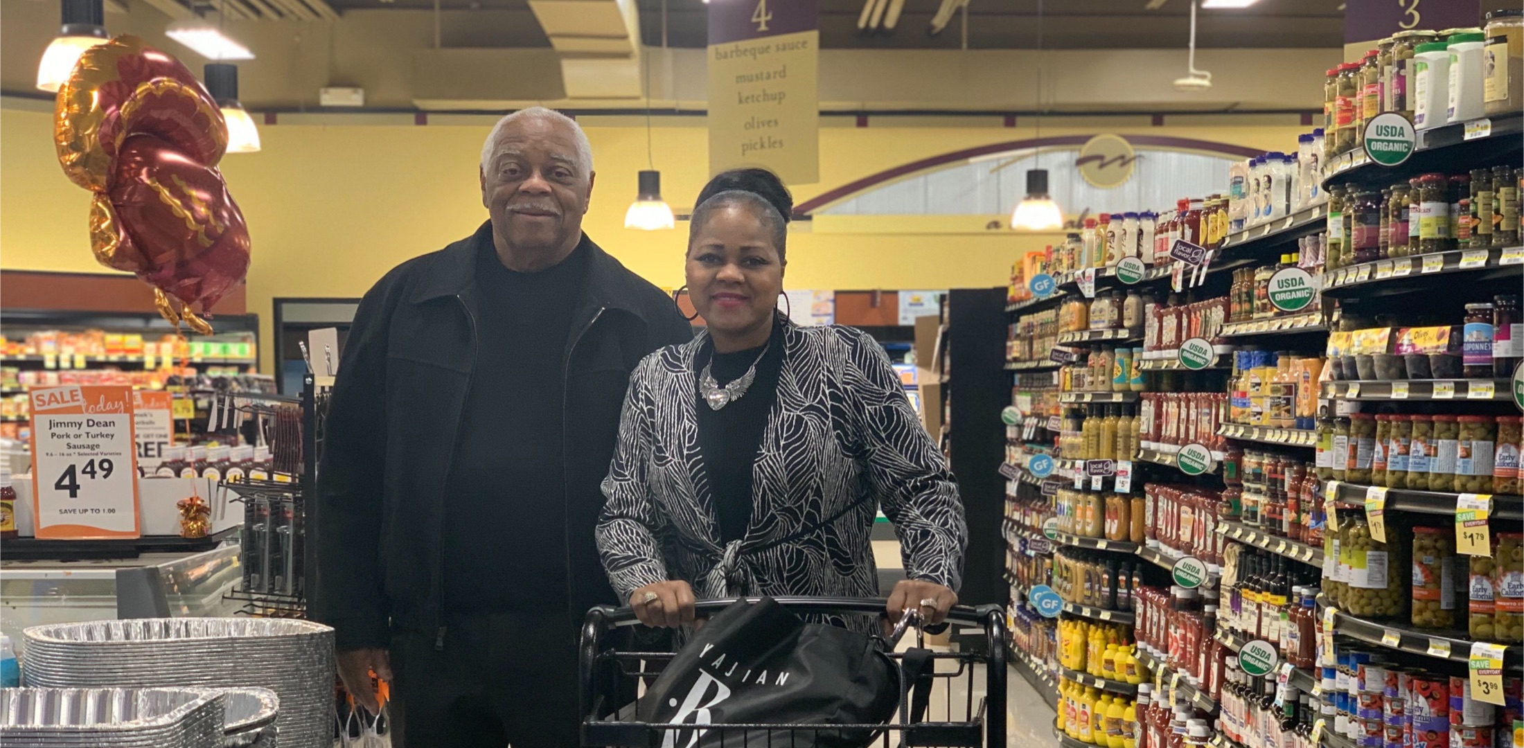 The Hill family in a grocery store, circa 2019
